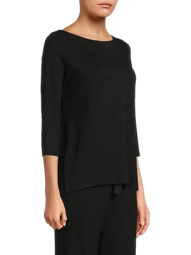 Majestic Filatures Women's Soft Touch Pleated Back Top - Noir | Thumbnail 4 Majestic Filatures Women's Soft Touch Pleated Back Top - Noir | Thumbnail 4