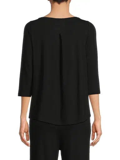 Majestic Filatures Women's Soft Touch Pleated Back Top - Noir | Thumbnail 5 Majestic Filatures Women's Soft Touch Pleated Back Top - Noir | Thumbnail 5
