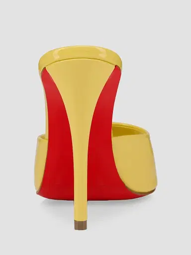 Christian Louboutin Women's Miss Z 100MM Patent Leather Mule Sandals - Vanilla | Thumbnail 3 Christian Louboutin Women's Miss Z 100MM Patent Leather Mule Sandals - Vanilla | Thumbnail 3