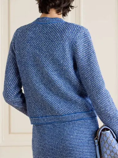 Gucci Striped Cotton-blend Bouclé Cardigan | Thumbnail 4 Gucci Striped Cotton-blend Bouclé Cardigan | Thumbnail 4