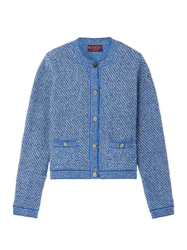 Gucci Striped Cotton-blend Bouclé Cardigan | Thumbnail 1 Gucci Striped Cotton-blend Bouclé Cardigan | Thumbnail 1