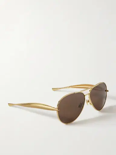 Bottega Veneta Eyewear Sardine Aviator-style Gold-tone Sunglasses | Thumbnail 3 Bottega Veneta Eyewear Sardine Aviator-style Gold-tone Sunglasses | Thumbnail 3