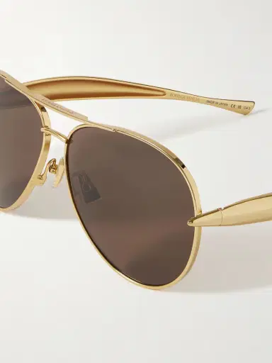 Bottega Veneta Eyewear Sardine Aviator-style Gold-tone Sunglasses | Thumbnail 4 Bottega Veneta Eyewear Sardine Aviator-style Gold-tone Sunglasses | Thumbnail 4