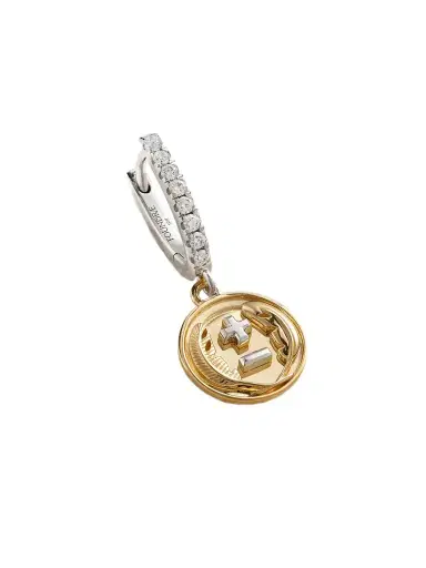 Foundrae Vivacity Mini Medallion 18-karat Yellow And White Gold Diamond Single Earring | Thumbnail 1 Foundrae Vivacity Mini Medallion 18-karat Yellow And White Gold Diamond Single Earring | Thumbnail 1