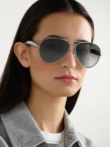 Bottega Veneta Eyewear Sardine Aviator-style Silver-tone Sunglasses | Thumbnail 2 Bottega Veneta Eyewear Sardine Aviator-style Silver-tone Sunglasses | Thumbnail 2