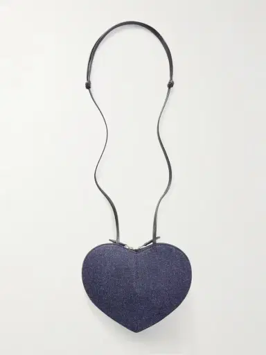 Alaïa Le Coeur Leather-trimmed Denim Shoulder Bag | Thumbnail 3 Alaïa Le Coeur Leather-trimmed Denim Shoulder Bag | Thumbnail 3