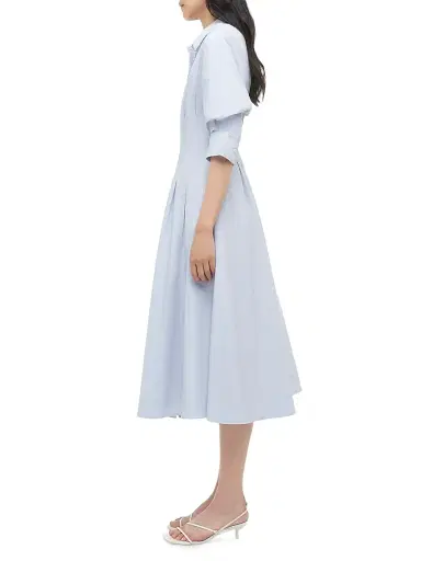SIMKHAI Women's Jazz Pintucked Midi Shirtdress - Periwinkle Sky | Thumbnail 4 SIMKHAI Women's Jazz Pintucked Midi Shirtdress - Periwinkle Sky | Thumbnail 4