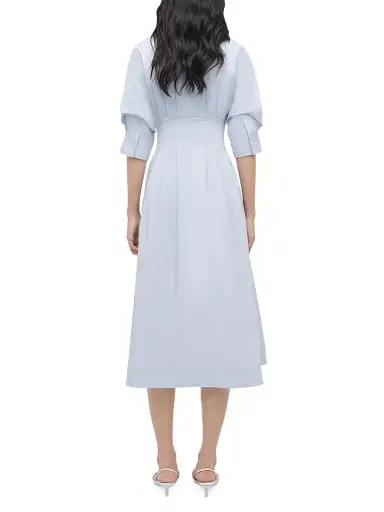 SIMKHAI Women's Jazz Pintucked Midi Shirtdress - Periwinkle Sky | Thumbnail 5 SIMKHAI Women's Jazz Pintucked Midi Shirtdress - Periwinkle Sky | Thumbnail 5