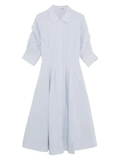SIMKHAI Women's Jazz Pintucked Midi Shirtdress - Periwinkle Sky | Thumbnail 1 SIMKHAI Women's Jazz Pintucked Midi Shirtdress - Periwinkle Sky | Thumbnail 1