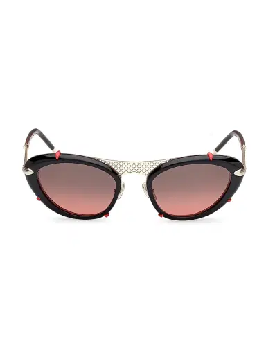 Christian Louboutin Women's 54MM Metal Sunglasses - Gold Black Red | Thumbnail 2 Christian Louboutin Women's 54MM Metal Sunglasses - Gold Black Red | Thumbnail 2