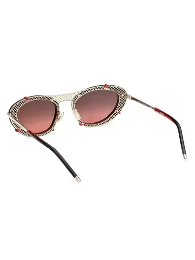 Christian Louboutin Women's 54MM Metal Sunglasses - Gold Black Red | Thumbnail 4 Christian Louboutin Women's 54MM Metal Sunglasses - Gold Black Red | Thumbnail 4