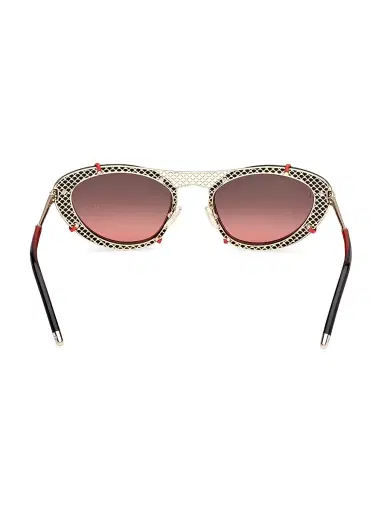 Christian Louboutin Women's 54MM Metal Sunglasses - Gold Black Red | Thumbnail 5 Christian Louboutin Women's 54MM Metal Sunglasses - Gold Black Red | Thumbnail 5