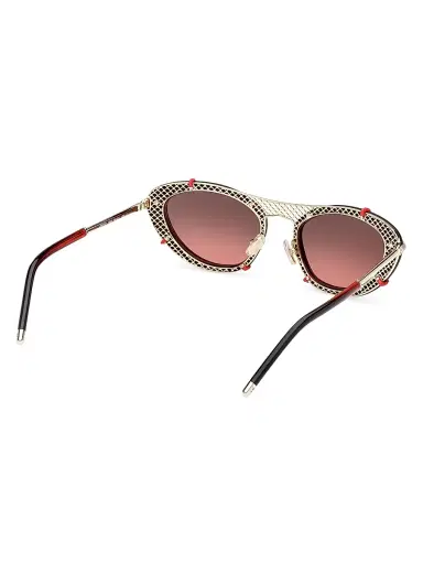 Christian Louboutin Women's 54MM Metal Sunglasses - Gold Black Red | Thumbnail 6 Christian Louboutin Women's 54MM Metal Sunglasses - Gold Black Red | Thumbnail 6