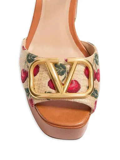 Valentino Garavani Women's VLogo Signature Cherryfic Platform Sandals 115MM - Natural Red Multicolor | Thumbnail 5 Valentino Garavani Women's VLogo Signature Cherryfic Platform Sandals 115MM - Natural Red Multicolor | Thumbnail 5