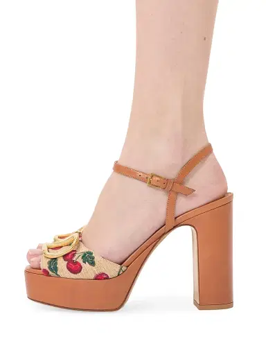 Valentino Garavani Women's VLogo Signature Cherryfic Platform Sandals 115MM - Natural Red Multicolor | Thumbnail 7 Valentino Garavani Women's VLogo Signature Cherryfic Platform Sandals 115MM - Natural Red Multicolor | Thumbnail 7