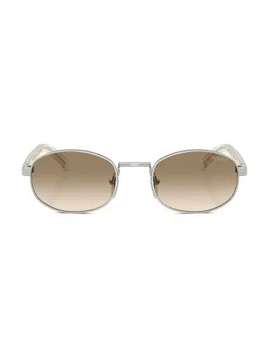 Prada Women's 49MM Oval Sunglasses - Silver | Thumbnail 2 Prada Women's 49MM Oval Sunglasses - Silver | Thumbnail 2