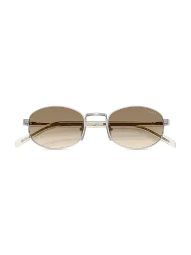 Prada Women's 49MM Oval Sunglasses - Silver | Thumbnail 5 Prada Women's 49MM Oval Sunglasses - Silver | Thumbnail 5