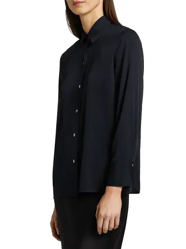 Vince Women's Silk Stretch Button-Front Shirt | Thumbnail 4 Vince Women's Silk Stretch Button-Front Shirt | Thumbnail 4