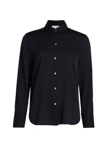 Vince Women's Silk Stretch Button-Front Shirt | Thumbnail 1 Vince Women's Silk Stretch Button-Front Shirt | Thumbnail 1