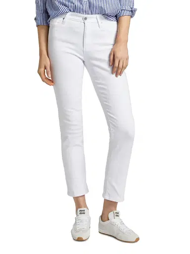AG Jeans Women's Mari Mid-Rise Slim-Straight Jeans - White - Size 31 | Thumbnail 3 AG Jeans Women's Mari Mid-Rise Slim-Straight Jeans - White - Size 31 | Thumbnail 3