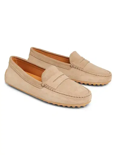 Tod's Women's City Suede Driving Shoes - Tabacco Chiaro - Size 11.5 | Thumbnail 2 Tod's Women's City Suede Driving Shoes - Tabacco Chiaro - Size 11.5 | Thumbnail 2