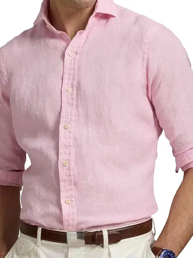 Polo Ralph Lauren Men's Classic-Fit Linen Shirt - Carmel Pink | Thumbnail 5 Polo Ralph Lauren Men's Classic-Fit Linen Shirt - Carmel Pink | Thumbnail 5