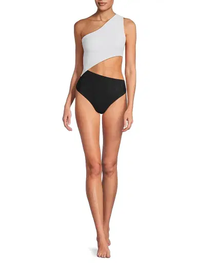 BEACH RIOT Women's Celine Colorblocked One-Piece Swimsuit - Black White - Size XL | Thumbnail 2 BEACH RIOT Women's Celine Colorblocked One-Piece Swimsuit - Black White - Size XL | Thumbnail 2