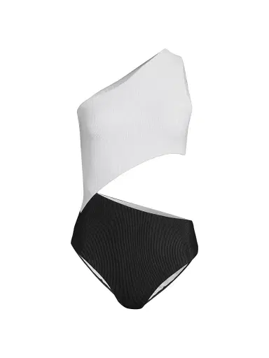 BEACH RIOT Women's Celine Colorblocked One-Piece Swimsuit - Black White - Size XL | Thumbnail 1 BEACH RIOT Women's Celine Colorblocked One-Piece Swimsuit - Black White - Size XL | Thumbnail 1