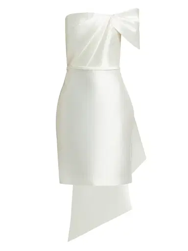 Amsale Women's One-Shoulder Bow Back Satin Dress - Ivory - Size 14 | Thumbnail 1 Amsale Women's One-Shoulder Bow Back Satin Dress - Ivory - Size 14 | Thumbnail 1