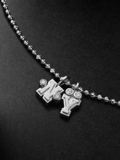 Greg Yuna Sÿlver Babÿ Umlaut NY Initial Sterling Silver Diamond Pendant Necklace - Men | Thumbnail 4 Greg Yuna Sÿlver Babÿ Umlaut NY Initial Sterling Silver Diamond Pendant Necklace - Men | Thumbnail 4
