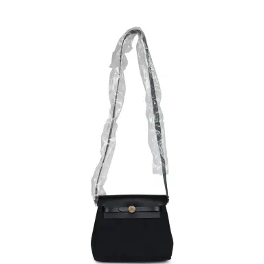 HERMÈS Hermes Herbag Zip 20 Mini Black Toile Militaire Canvas and Black Vache Hunter Gold Hardware | Thumbnail 8 HERMÈS Hermes Herbag Zip 20 Mini Black Toile Militaire Canvas and Black Vache Hunter Gold Hardware | Thumbnail 8