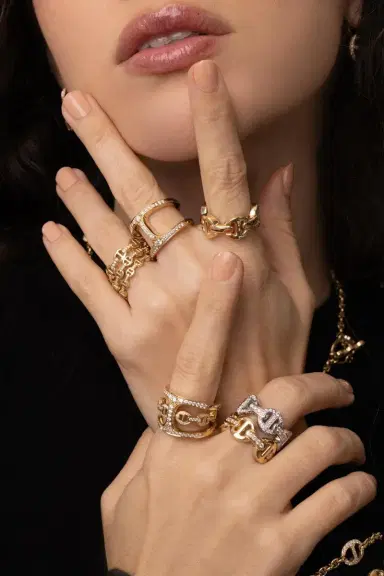 Hoorsenbuhs Dame Tri-Link Diamond Bridge Ring | Thumbnail 3 Hoorsenbuhs Dame Tri-Link Diamond Bridge Ring | Thumbnail 3