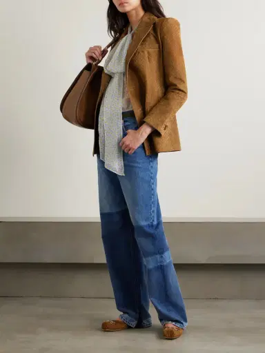 Gucci Double-breasted Horsebit-detailed Debossed Suede Blazer | Thumbnail 2 Gucci Double-breasted Horsebit-detailed Debossed Suede Blazer | Thumbnail 2