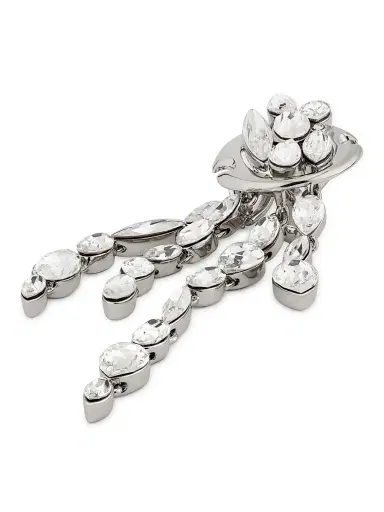McQueen Women's Silvertone & Glass Crystal Drop Earrings - Silver | Thumbnail 3 McQueen Women's Silvertone & Glass Crystal Drop Earrings - Silver | Thumbnail 3