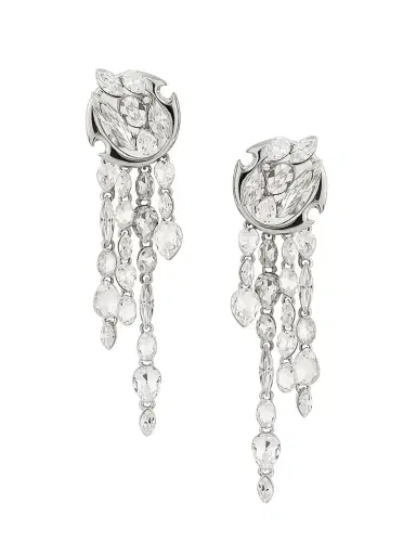 McQueen Women's Silvertone & Glass Crystal Drop Earrings - Silver | Thumbnail 1 McQueen Women's Silvertone & Glass Crystal Drop Earrings - Silver | Thumbnail 1