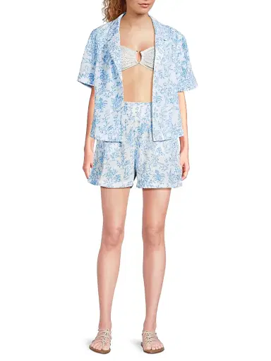 Lilly Pulitzer Women's Montee Cotton Cover-Up Shirt - Resort White Tall Tales - Size XL | Thumbnail 2 Lilly Pulitzer Women's Montee Cotton Cover-Up Shirt - Resort White Tall Tales - Size XL | Thumbnail 2