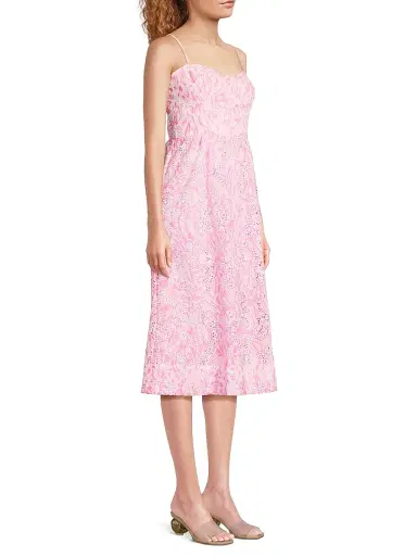 Lilly Pulitzer Women's Allarie Cotton Midi-Dress - Rousseau Pink Tulip To Tango - Size 16 | Thumbnail 4 Lilly Pulitzer Women's Allarie Cotton Midi-Dress - Rousseau Pink Tulip To Tango - Size 16 | Thumbnail 4