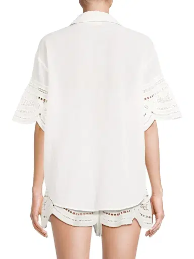 Ramy Brook Women's Shamaya Eyelet-Trimmed Swim Cover-Up Top | Thumbnail 5 Ramy Brook Women's Shamaya Eyelet-Trimmed Swim Cover-Up Top | Thumbnail 5