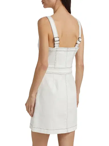 Ramy Brook Women's Tammy Buttoned Minidress - White Denim Navy Stitch | Thumbnail 5 Ramy Brook Women's Tammy Buttoned Minidress - White Denim Navy Stitch | Thumbnail 5
