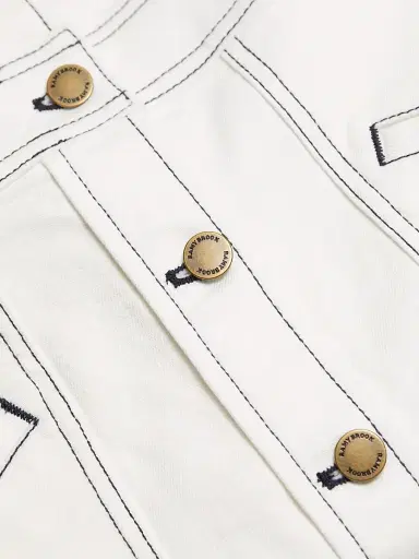 Ramy Brook Women's Tammy Buttoned Minidress - White Denim Navy Stitch | Thumbnail 7 Ramy Brook Women's Tammy Buttoned Minidress - White Denim Navy Stitch | Thumbnail 7