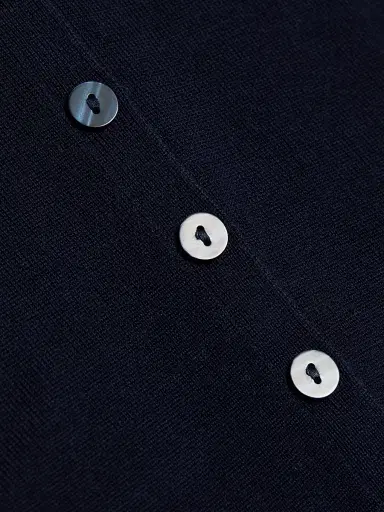 Reformation Women's Wool Knit Polo Shirt - Navy | Thumbnail 7 Reformation Women's Wool Knit Polo Shirt - Navy | Thumbnail 7