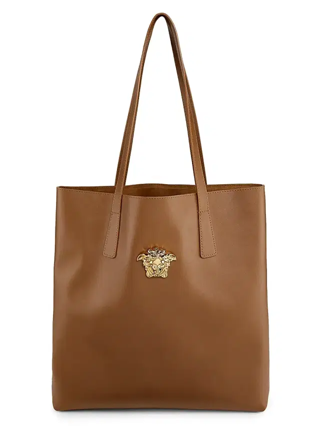 Women's Medusa Leather Tote - Black Gold Women's Medusa Leather Tote - Black Gold