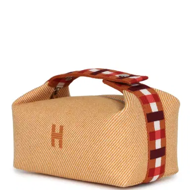 HERMÈS Hermes Bride A Brac Carre Case PM Fauve Merino Wool Palladium Hardware | Thumbnail 5 HERMÈS Hermes Bride A Brac Carre Case PM Fauve Merino Wool Palladium Hardware | Thumbnail 5