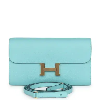 HERMÈS Hermes Constance Wallet To Go Bleu Atoll Epsom Gold Hardware | Thumbnail 1 HERMÈS Hermes Constance Wallet To Go Bleu Atoll Epsom Gold Hardware | Thumbnail 1