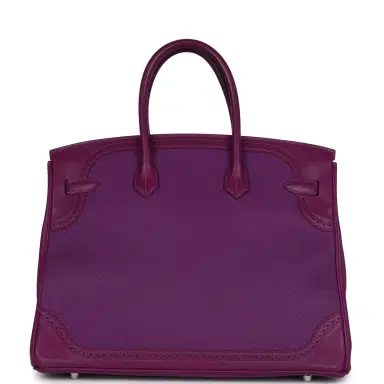 HERMÈS Pre-owned Hermes Birkin 35 Ghillies Anemone Togo and Swift Palladium Hardware | Thumbnail 4 HERMÈS Pre-owned Hermes Birkin 35 Ghillies Anemone Togo and Swift Palladium Hardware | Thumbnail 4