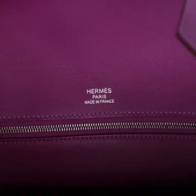 HERMÈS Pre-owned Hermes Birkin 35 Ghillies Anemone Togo and Swift Palladium Hardware | Thumbnail 7 HERMÈS Pre-owned Hermes Birkin 35 Ghillies Anemone Togo and Swift Palladium Hardware | Thumbnail 7