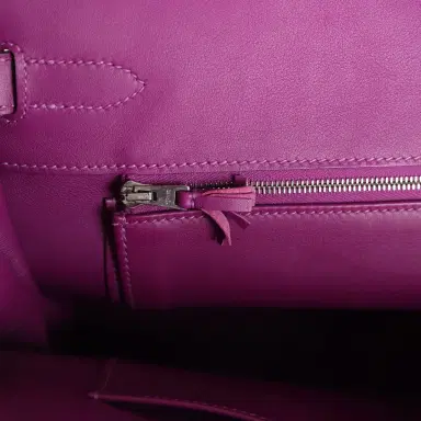 HERMÈS Pre-owned Hermes Birkin 35 Ghillies Anemone Togo and Swift Palladium Hardware | Thumbnail 8 HERMÈS Pre-owned Hermes Birkin 35 Ghillies Anemone Togo and Swift Palladium Hardware | Thumbnail 8