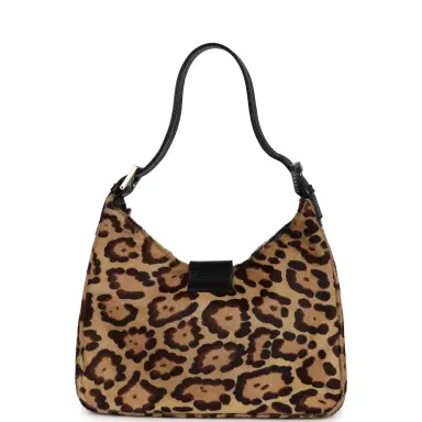 Fendi Vintage Fendi Leopard Shoulder Bag Brown and Black Ponyhair Silver Hardware | Thumbnail 4 Fendi Vintage Fendi Leopard Shoulder Bag Brown and Black Ponyhair Silver Hardware | Thumbnail 4