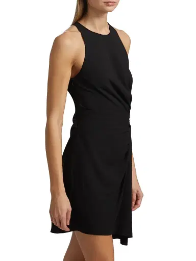 A.L.C. Women's Rue Ruched Sleeveless Minidress - Black - Size 14 | Thumbnail 4 A.L.C. Women's Rue Ruched Sleeveless Minidress - Black - Size 14 | Thumbnail 4