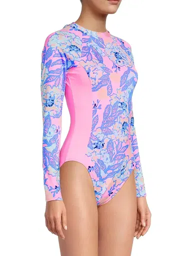 Lilly Pulitzer Women's Wynton Rashguard One-Piece Swimsuit - Multi Totally Koalafied - Size 12 | Thumbnail 4 Lilly Pulitzer Women's Wynton Rashguard One-Piece Swimsuit - Multi Totally Koalafied - Size 12 | Thumbnail 4